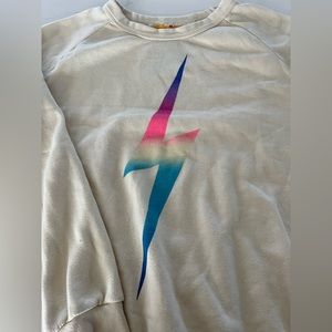 Aviator nation rainbow bolt crewneck